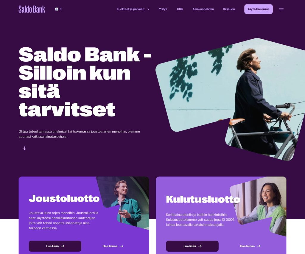 Saldo Bankin etusivu